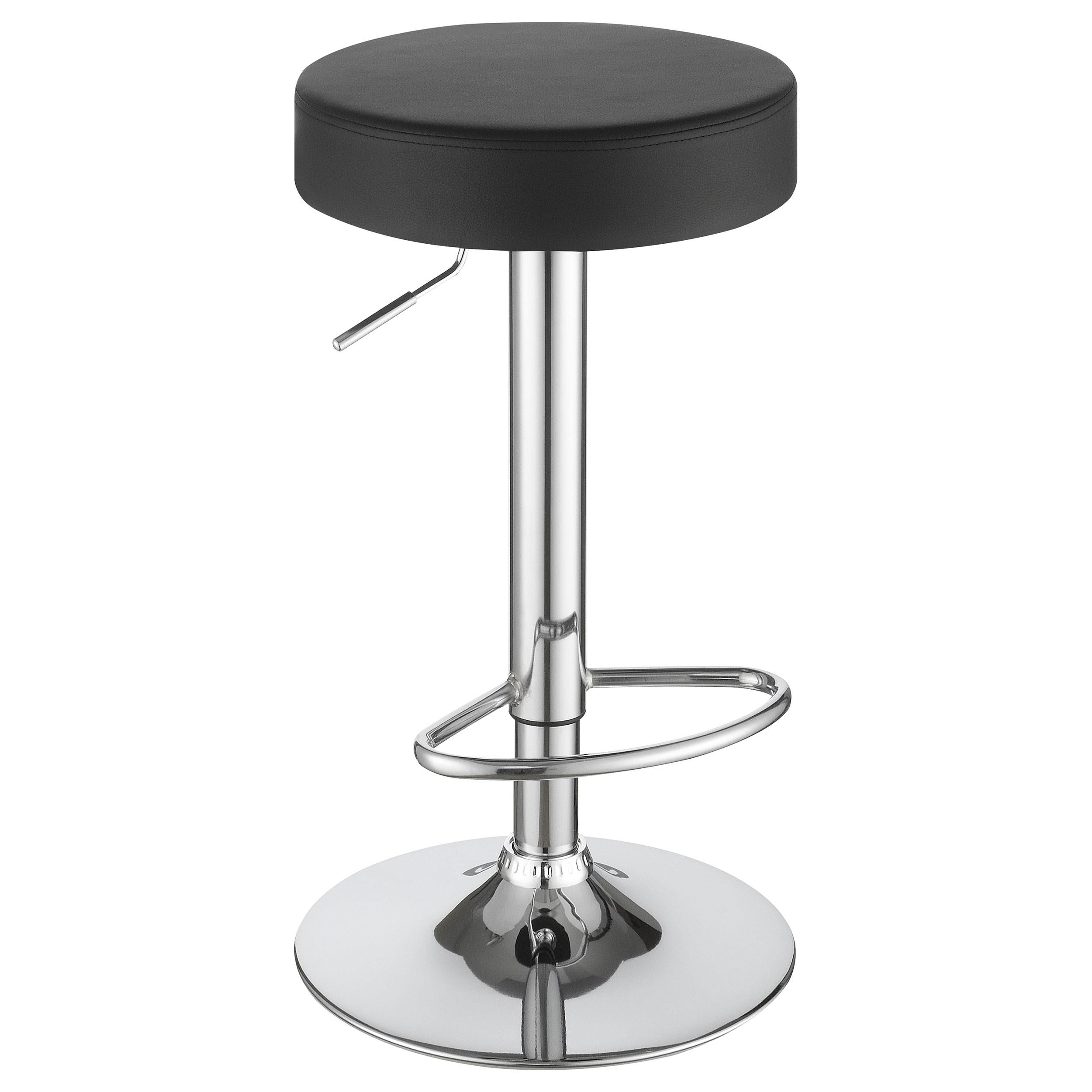 Coaster Furniture Ramses 102558 29" Adjustable Bar Stool - Chrome and Black IMAGE 1